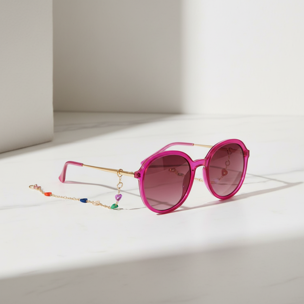 Vibrant pink fashion glasses